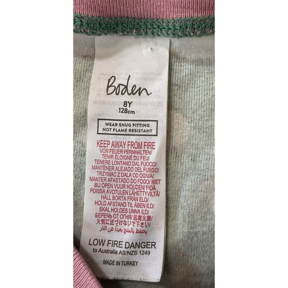 Mini Boden Sheep Pajamas Girls Size 8Y Green Pink Green Top Only 100% Cotton‎ - Picture 2 of 7